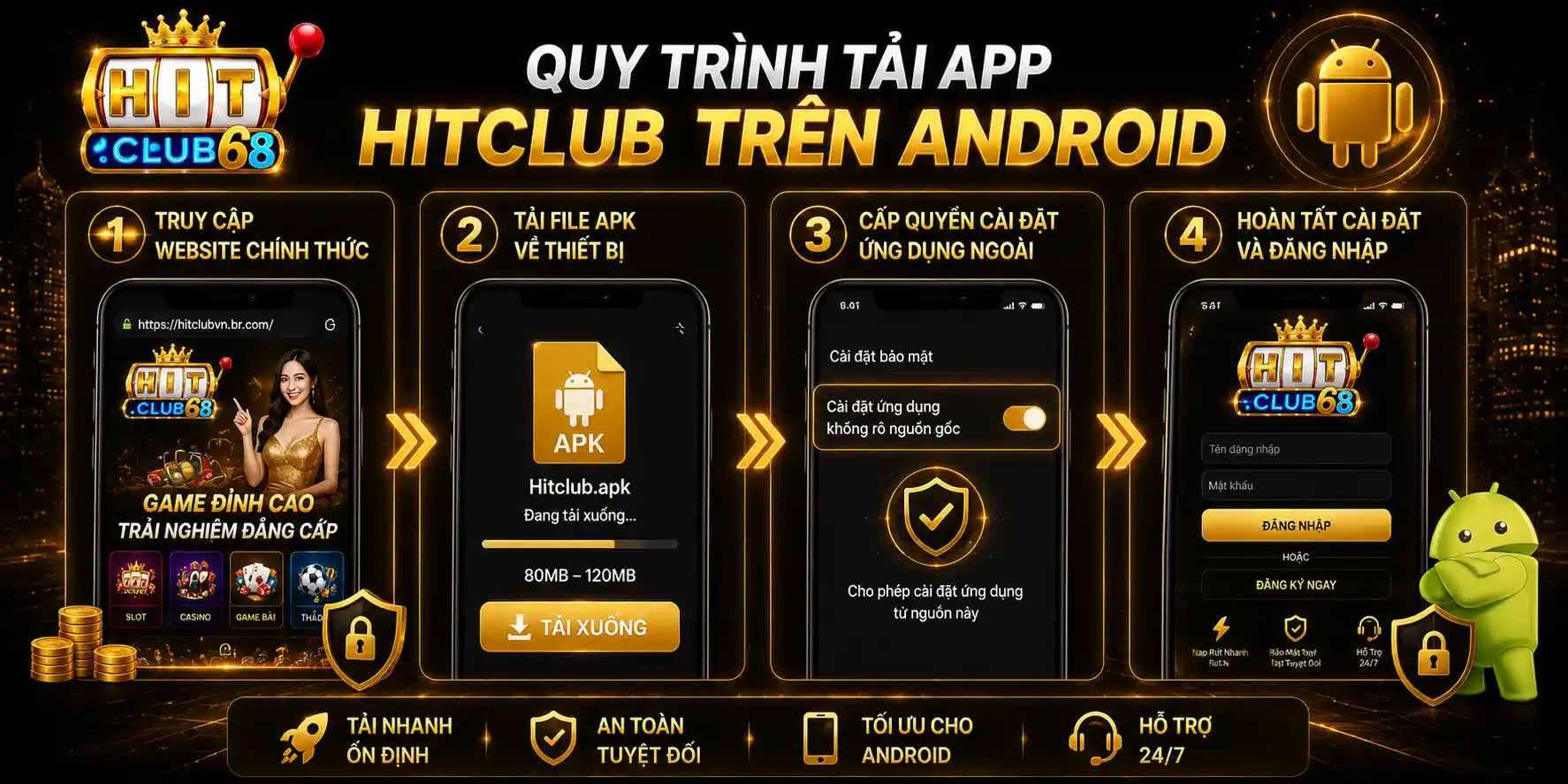 Chi tiết quy trình tải app Hitclub trên Android Chi tiết quy trình tải app Hitclub trên Android