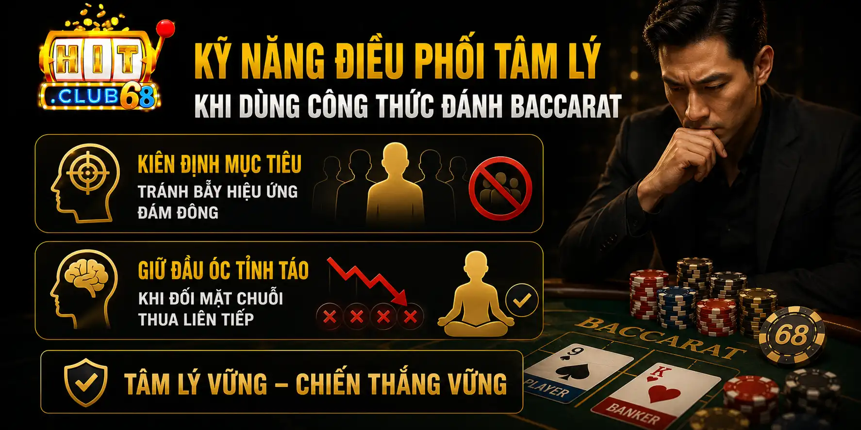 Vài trò tâm lý khi dùng công thức đánh baccarat