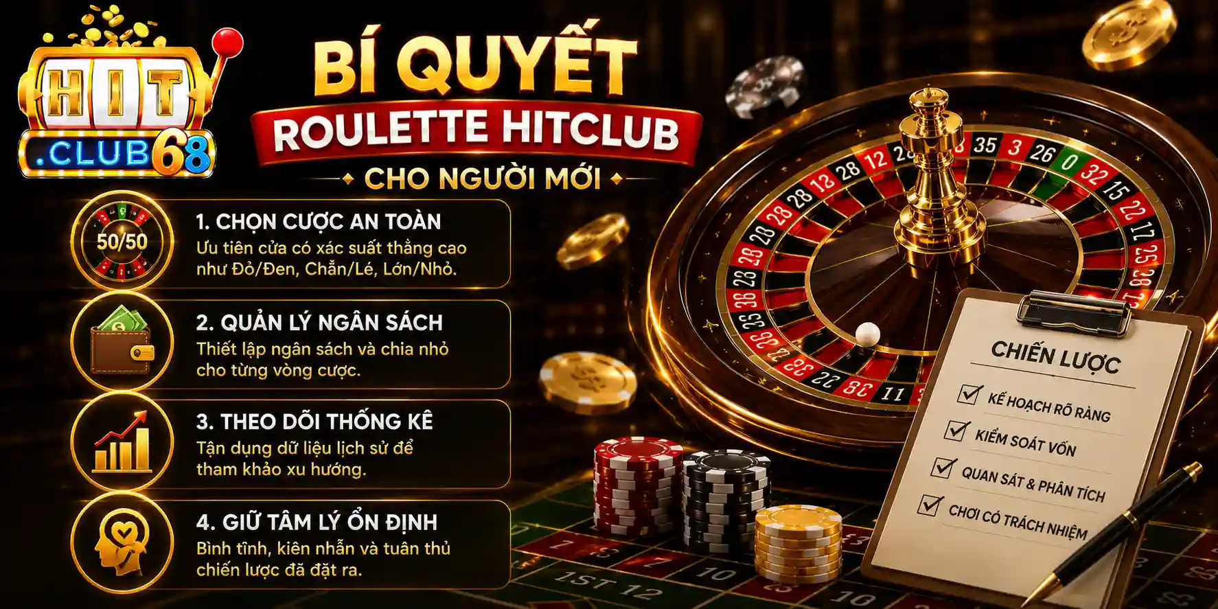Bí quyết giúp người mới tiếp cận roulette Hitclub hiệu quả hơn