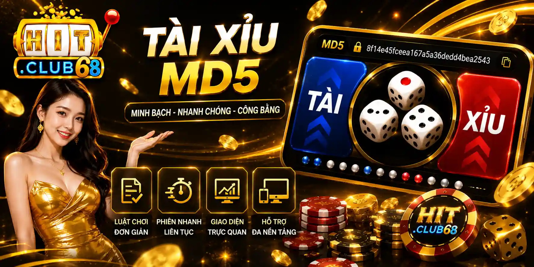 Ưu thế giúp tài xỉu MD5 Hitclub thu hút đông đảo người chơi